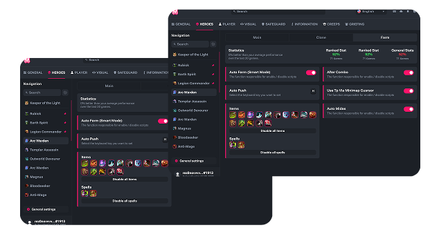 Melonity Dota 2 cheat panels for hero scripts and modules
